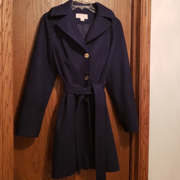 michael kors hooded belted wool coat
